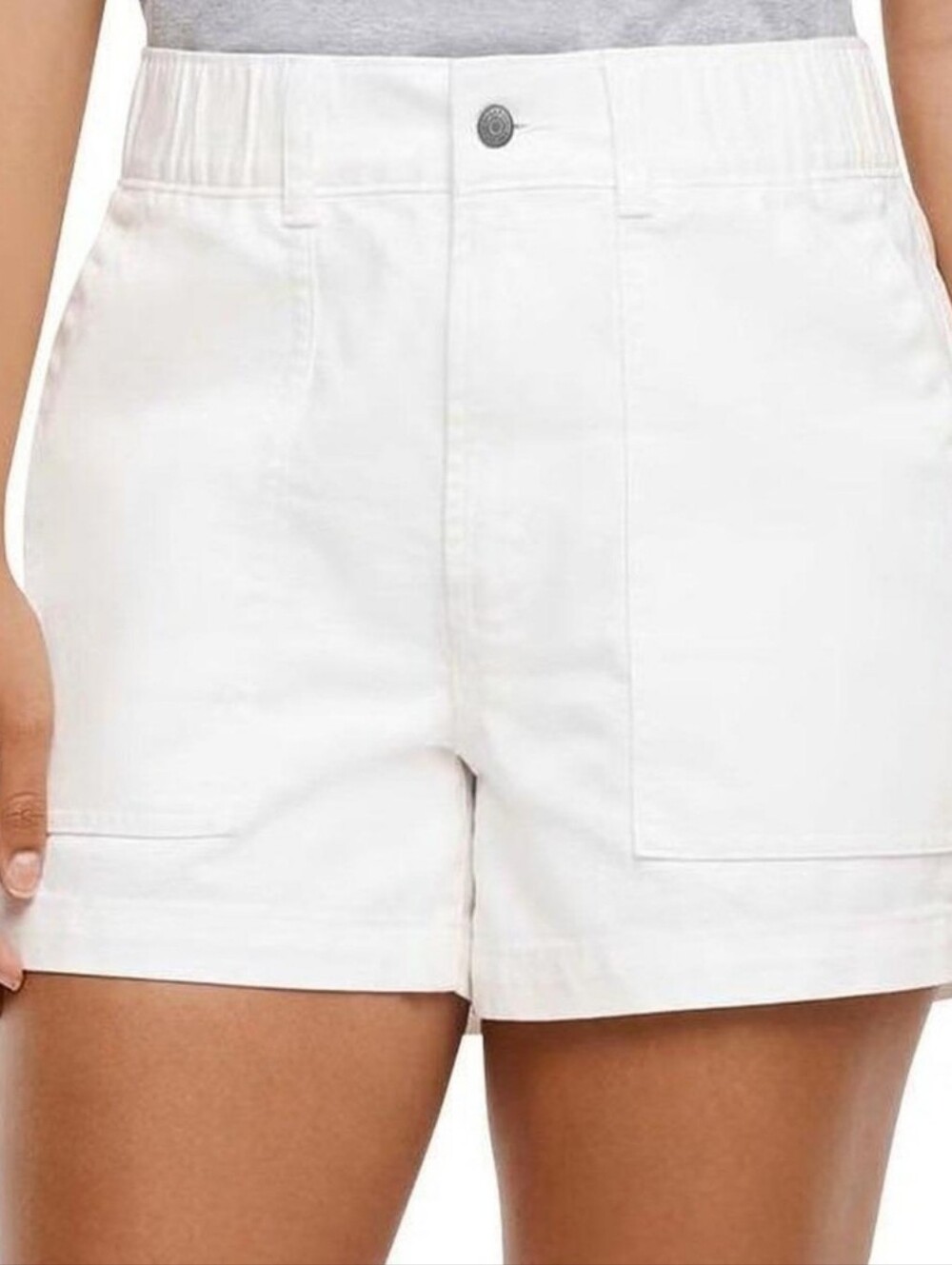 GAP White Elastic Waist Twill Shorts Size XL 4" Inseam